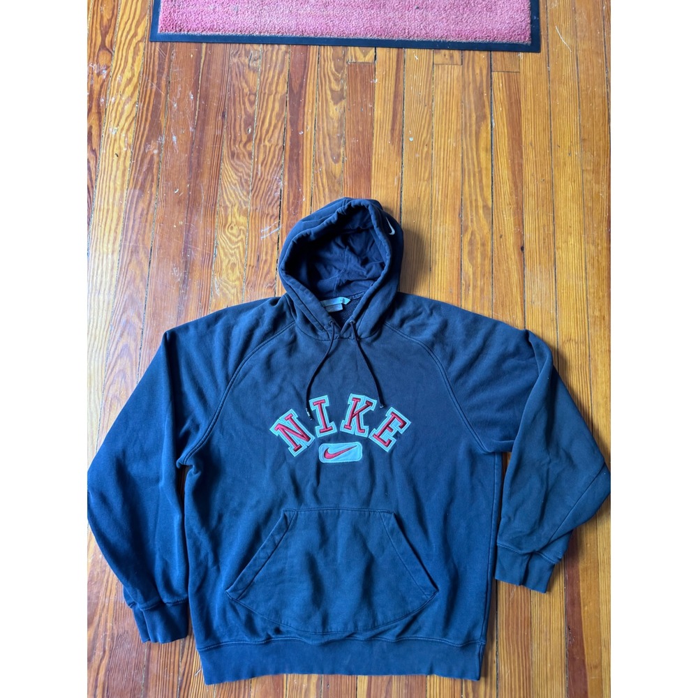 Vintage Nike Hoodie Arched Logo Pullover Sweatshirt Mens Large